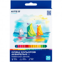 Олівці кольорові акварельні, 36 шт. Kite Classic
