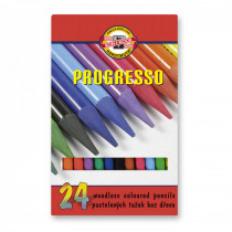 Олівці кольорові, 24кол., художні, бездеревні Progresso