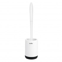 Ерш для туалета BP-13 WHITE/BLACK с подставкой и силиконовой щеткой, бело-черный