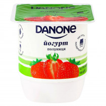 Йогурт Данон 1,2%, стакан, 115г. Клубника