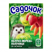 Сок 0,2л. Яблочно-морковно-клубничный, 27шт/уп.