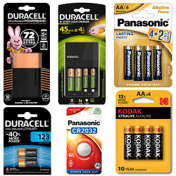 Элементы питания (батарейки), аккумаляторы, зарядные устройства