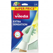 Перчатки латексные для уборки Extra Sensation L, большие, мятный