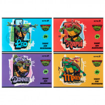 Тетрадь для рисования, 24 лист., скоба, софт тач + УФ лак, Ninja Turtles (NT25-242)