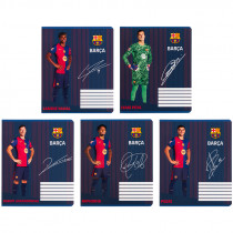 Тетрадь 18 лист., кл., софт тач + УФ лак, FC Barcelona (BC25-236)