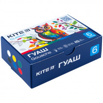 Гуашь 6 цветов., 20 мл Kite Classic (K-062)