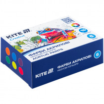 Краски акриловые, 6 неоновых цветов, 20 мл, Kite Creative, 6 (K-274)