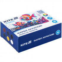 Краски акриловые, 6 цветов, 20 мл, Kite Creative (K-271)