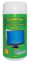 Серветки вологі для чищення моніторів TFT/PDA/LCD, бокс 100шт. (30661)