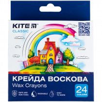 Мел восковой, 24  цвета Kite Classic