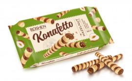Трубочки вафельные Konafetto c ореховой начинкой, 140г.