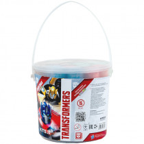Мел цветной Jumbo, 15 шт. в ведерке "Transformers"
