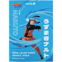 Бумага цветная неон. (10лист/5цвет), A4 «Naruto»