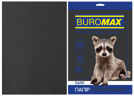Бумага цветная A4 интенсив 80г./м2, 20лист., DARK, черн.