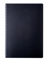 Зошит на спіралі А4, 80арк., клітинка, CLASSIC, пластикова обкладинка, чорн.