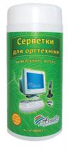 Серветки вологі для чищення оргтехніки, бокс 100шт. (30663)