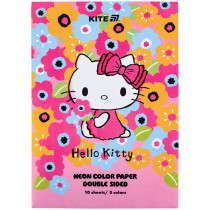 Бумага цветная неон. (10лист/5цвет), A4 "Hello Kitty"-1 Бумага цветная неон. (10лист/5цвет), A4 "Hello Kitty"-1