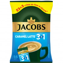 Кава в стіках Jacobs 3 в 1 Caramel Latte, 56шт.по 12,3г. (8711000675489)