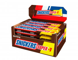 Батончик шоколадний Снікерс Super+1, 112,5г.(3*37,5г.), 20шт/уп.