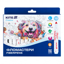 Фломастеры, набор 12шт, Kite Creative Superwashable Jumbo