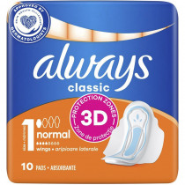 Прокладки гигиенические Classic Normal, размер 1, 10шт/уп. (4015400259275)