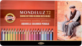 Карандаши акварельные, 72цв. MONDELUZ 3727, метал/коробка