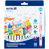 Фломастеры, набор 24шт, Kite Creative Superwashable