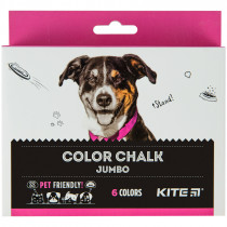 Мел цветной Jumbo, 6 цв. Kite Dogs