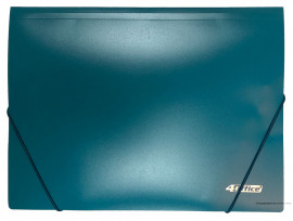 Папка на резинках А4, пластик, зелен.