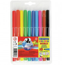 Фломастери, вентильований ковпачок, 10 кольорів., асорті