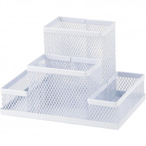 Подставка-органайзер 155x103x100мм., на 4 отделения металлическая, бел.