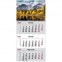 Календарь настенный квартальный 2026 г. на 1 пружину Nature 2