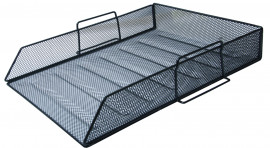 Лоток горизонтальный для бумаг, металлический, черн.