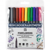 Набор линеров 7770, 0.3 мм, 12 шт. для черчения и рисования, цветные