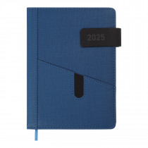 Щоденник датований 2025 GALAXY, А5, 336 стор., штучна шкіра, син.
