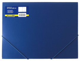Папка на гумках пластикова А4, син.