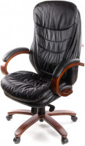 Кресло для руководителя Валенсия Soft EX MB (Кожа LC), черн.