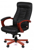 Кресло для руководителя Атлант EX MB, (Кожа LC) черн.