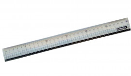 Линейка пластиковая 30см., 2 шкалы (классическая + черная), прозр.