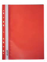 Скоросшиватель с прозрачным верхом и европерфорацией, А4, красн.