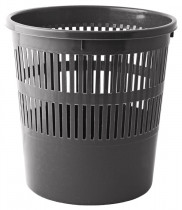 Корзина для бумаг 8л. пластиковая, черн.