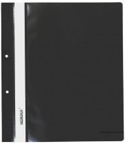 Скоросшиватель с прозрачным верхом В5, с перфорацией, черн.