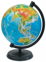 Глобус d-220мм., фізичний, пластик.