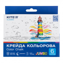 Крейда кольорова Jumbo, 6 кол. Kite Classic
