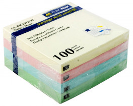 Блок паперу з клейким шаром 76*76мм.*100л., мікс пастельни кольорів