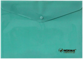 Папка-конверт на кнопці, А4, непрозора, бірюз.