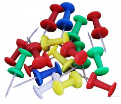 Кнопки-столбики, цветной пластик, карт. уп., 30шт/уп., ассорт.