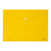 Папка-конверт на кнопці, А4, непрозора, поліпропілен 180мкм., жовт.