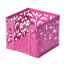 Подставка для бумажного блока металлическая 9*9*9см., Barocco, BM.6216, розов.