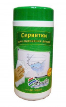Салфетки влажные для очистки поверхности маркерных досок, 100шт/уп.